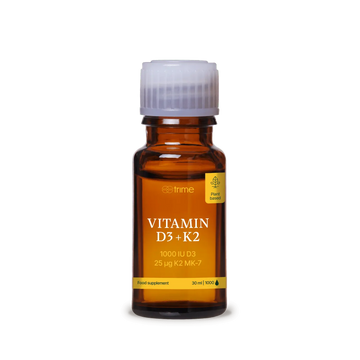 Vitamina D3 + K2, 1000 UI de D3 / 25 μg de K2-MK7