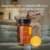 beneficios de Magnesium, Zinc + B6 de Trime. Fórmula pura sin aditivos innecesarios para mejorar el descanso y la vitalidad.